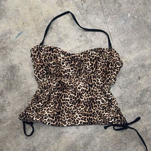Vintage y2k Cheetah leopard print bustier halter top - Picture 1 of 4